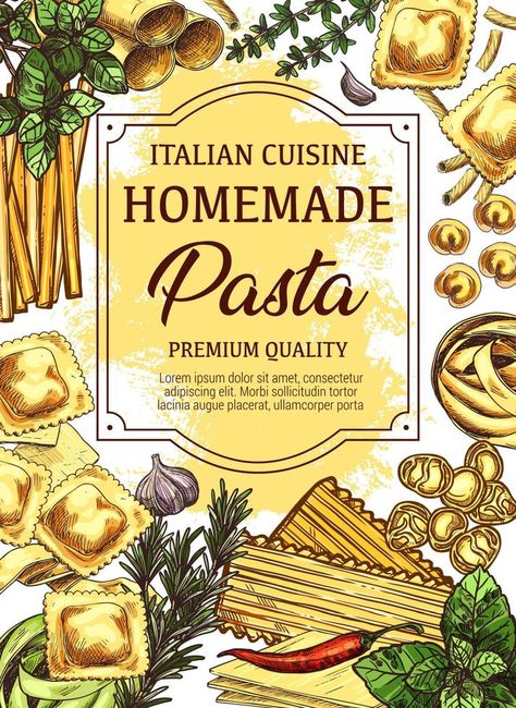 Homemade Italian cuisine pasta sketch poster Pasta Sketch, Pasta Icon, Pasta Poster, Sketch Poster, Homemade Italian, Homemade Pasta, Poster Poster, Italian Recipes, Adobe Stock