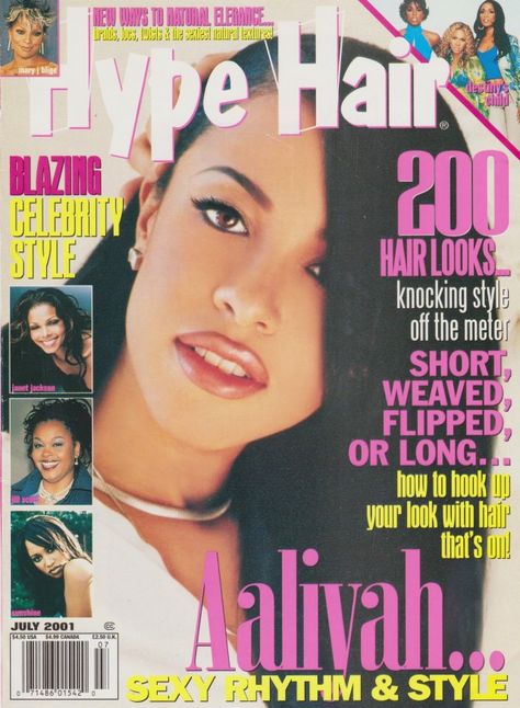 Aaliyah Magazine, Hype Hair Magazine, 2000s Posters, Ebony Magazine Cover, 2000s Magazines, Black Hair Magazine, Hype Hair, Jet Magazine, Aaliyah Haughton