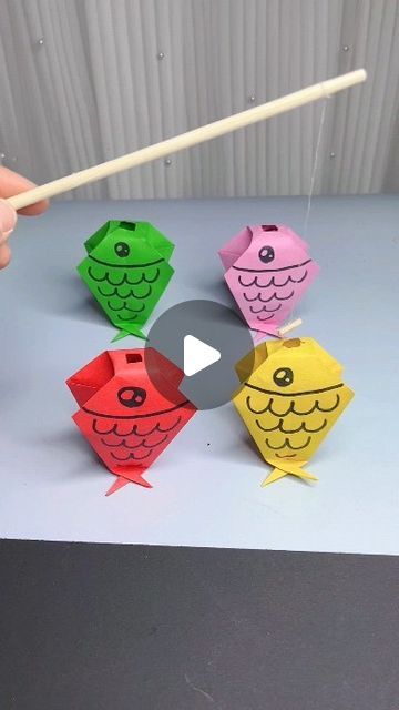 Fishing Craft Ideas, Creative Activity For Kindergarten, How To Make Fish With Paper, Fishing Crafts For Kids, Fish Games For Kids, Fish Crafts For Kids, Paper Fish Craft, Fish Origami, Fish Paper Craft