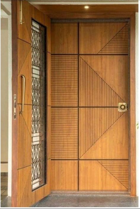 Main Door Groove Design, Veneer Door Design Entrance, Single Main Door Design Entrance Modern, Main Door Design Entrance, Single Main Door Designs, Entry Door Designs, House Main Door, House Front Door Design, Flush Door Design