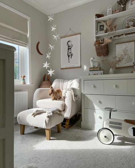 Lauren-Grace | Interiors + Lifestyle | Creating pretty toy storage for £80✨ back before Christmas I’d been on the hunt for a secondhand pine wardrobe on Marketplace and hit the… | Instagram Room Bloxburg, Lauren Grace, Pine Wardrobe, Traditional Nursery, Room Neutral, Dream Nursery, Rocking Chair Nursery, Nursing Chair, Nursery Style