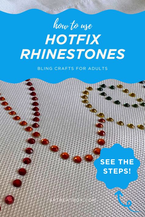 Get your glue guns ready, DIY enthusiasts! 👩‍🎨 Learn how to make your craft projects shine with hotfix rhinestones. This easy and fun method is perfect for adding a touch of sparkle to your creations. Whether it's a dress, phone case, or a home décor project – hotfix rhinestones are the perfect finishing touch! Click to learn my top tips & tricks for using hotfix rhinestones! 💪💎✨ Hotfix Rhinestone Projects, Hotfix Rhinestone Ideas Diy, Hot Fix Rhinestone Ideas Diy, Rhinestone Ideas Diy, Hotfix Rhinestone Ideas, Rhinestone Ideas, Hotfix Rhinestone, Rhinestone Projects, Art Projects For Adults