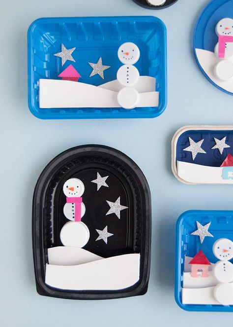 Upcycled Winter Dioramas | Handmade Charlotte Diorama Kids, Happy Crafts, Recycled Crafts Kids, Kid Friendly Crafts, Handmade Charlotte, Winter Crafts For Kids, Kids Adventure, Building For Kids, Pink Plastic