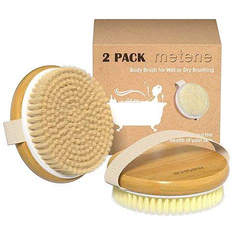 Shower Brush, Dry Body Brushing, Bamboo Brush, Exfoliating Brush, Skin Brushing, Body Brush, Body Scrubber, Dry Brush, Body Detox