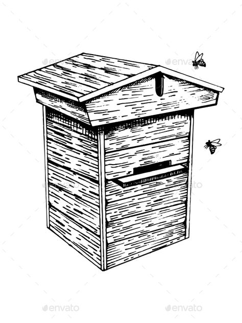 Bee Hive and Bees Engraving Vector Illustration Honey Illustration, Wordpress Plugin, Illustration Graphic, Black Cartoon, Cartoon Clip Art, Online Tools, Bee Hive, Logo Icons, Designs To Draw