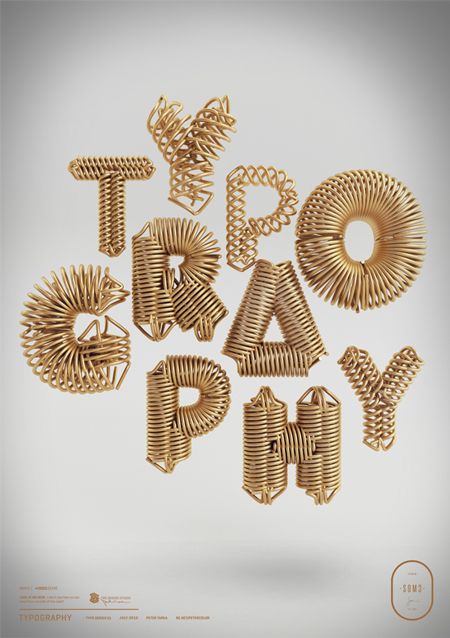 I love it when designers create letters and words using materials that you would could easily find around your environment (house, garage or yard). Peter Tarka, Typographic Artwork, Inspiration Typographie, Graphic Design Collection, Typography Artwork, Typographic Art, Cool Typography, 3d Typography, Creative Typography