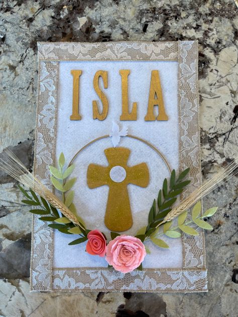 First Communion Pew Banner, Communion Banner Ideas Catholic, First Communion Banners Catholic, 1st Communion Banner Ideas, First Communion Banner Ideas, Communion Banner Ideas, Communion Banners, Kids Summer Schedule, First Communion Banner