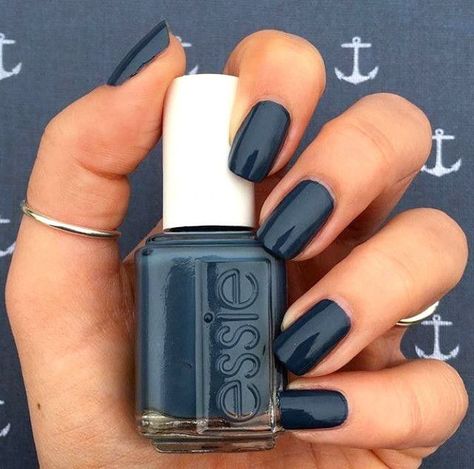 Blue Gray Nail Polish, Gray Nail Polish, Gray Nail, Cream Nail, Grey Nail Polish, Unghie Nail Art, Spring Nail Colors, Gray Nails, Blue Nail