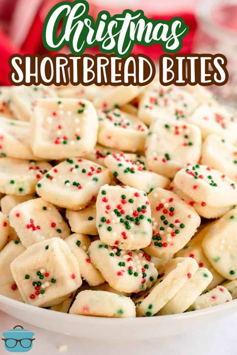 Holiday Shortbread Bites, Christmas Shortbread Cookie Bites 4 Ingredients, Christmas Squares And Bars Cookie Exchange, Shortbread Pan Cookies, Bite Sized Christmas Treats, Treats For Neighbors Christmas, Shortbread Squares Christmas, Shortbread Cookie Bites Recipe, Sweet Shortbread Cookies