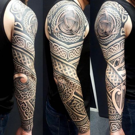 101 Best Celtic Half Sleeve Tattoo Ideas That Will Blow Your Mind! 13 Outsons Celtic Half Sleeve Tattoo, Celtic Half Sleeve, Irish Sleeve Tattoo, Celtic Tattoo Ideas, Celtic Warrior Tattoos, Celtic Band Tattoo, Half Sleeve Tattoo Ideas, Celtic Sleeve Tattoos, Celtic Tattoos For Men