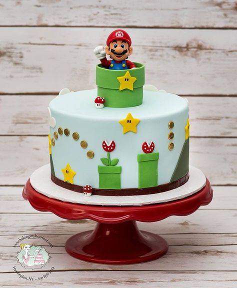 super mario cake Super Mario Bros Party Ideas, Birthday Cake Kids Boys, Mario Birthday Cake, Mario Bros Cake, Video Game Cakes, Super Mario Cake, Super Mario Bros Birthday Party, Super Mario Bros Party, Mario Cake