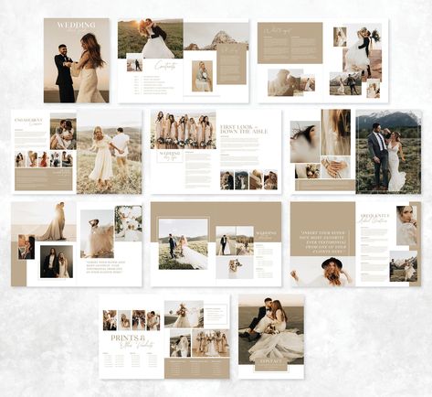 CANVA Photography Pricing Guide Wedding Magazine Template Pricing Brochure Price List Photographer Client Guide Editable Canva Booklet PG004 Wedding Portfolio Design, Wedding Magazine Layout, Wedding Photo Book Layout, Wedding Magazine Template, Wedding Photography Pricing Guide, Wedding Photography Magazine, Wedding Photo Album Layout, Wedding Pricing, Wedding Photography Guide