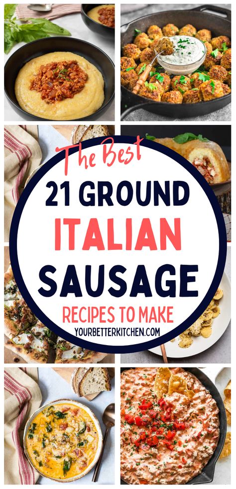 Italian Sausage Dinner Recipes, Italian Sausage Dinner, Mild Italian Sausage Recipes, Sausage Dinner Recipes, Ground Italian Sausage Recipes, Sweet Italian Sausage Recipes, Baked Italian Sausage, Ground Sausage Recipes, Bean And Sausage Soup