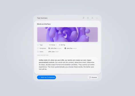 Task Summary UI for AI Project Management Tool by Filip See more designs like these in our bio link. . . . #layers #uidesign #uxdesign #uiux #design #userinterface #appdesign Memory Palace, Uiux Design, Browser Extensions, Extension Designs, Project Management Tools, Ux Web Design, Ux Design, Project Management, User Interface