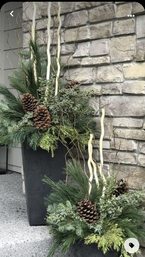 Winter Container Gardening, Dekoratívne Vence, Christmas Urns, Outdoor Christmas Planters, Holiday Planter, Winter Planter, Christmas Pots, Christmas Flower Arrangements, Christmas Planters