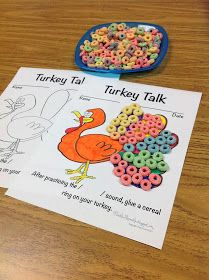 the peachie speechie: Gobbling up this activity! Thanksgiving Themed Activities, Peachie Speechie, Speech Therapy Thanksgiving, Speech Therapy Activities Preschool, Speech Crafts, Puff Balls, Ugly Sweater Contest, November Activities, Language Therapy Activities