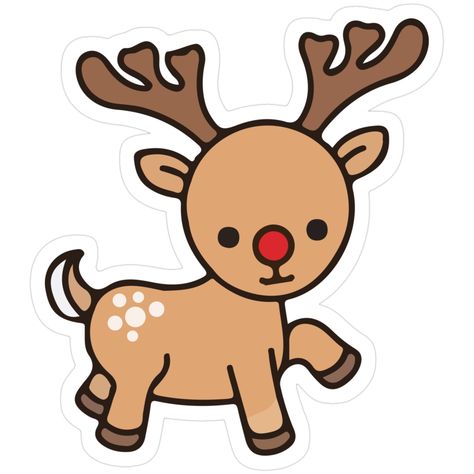 Decorate laptops, Hydro Flasks, cars and more with removable kiss-cut, vinyl decal stickers. Glossy, matte, and transparent options in various sizes. Super durable and water-resistant. Cute reindeer cartoon with a bright red nose. Reindeer Cartoon, Cute Reindeer, Red Nosed Reindeer, Red Nose, Cartoon Stickers, Sticker Cute, Bright Red, Reindeer, Decorate Laptops