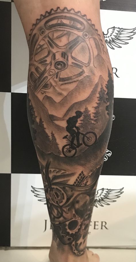 Mtb Tattoo Ideas, Bicycle Tattoos For Men, Mountain Biking Tattoo, Mountain Bike Tattoo Ideas, Mtb Tattoo, Cycling Tattoo, Triathlon Tattoo, Mountain Bike Tattoo, Bike Tattoo