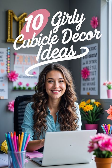 Girly Cubicle Decor Ideas to Make Your Workspace Chic and Cozy Cubicle Decor Ideas, Decorate Cubicle At Work, Cubicle Ideas, Elegant Desk, Small Workspace, Plush Rugs, Space Saving Hacks, Modern Office Decor, Floral Wallpapers