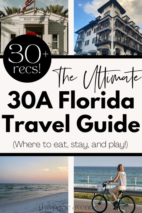 Over 30 recommendations of things to do, places to eat, and where to stay in beautiful 30a florida! 30a florida things to do santa rosa beach florida 30a florida aesthetic Santa Rosa Florida, Florida 30a, Santa Rosa Beach Florida, Florida Aesthetic, 30a Florida, Florida Travel Guide, Seaside Fl, Beach Santa, Beach Vacay