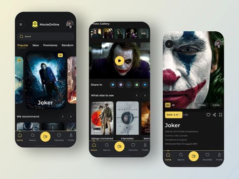 Mobile App for Movies Creative App Design, Film App, Ios App Design, Movie App, Animation Tutorial, Mobile App Ui, App Logo, App Ui Design, Streaming Tv