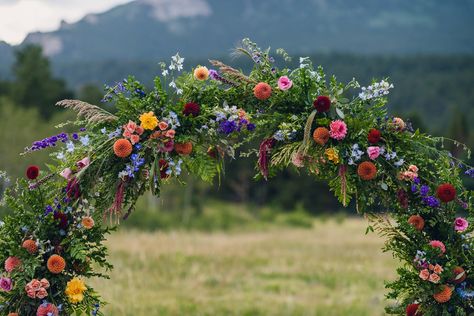 All About Wedding Ceremony Arches - Wild Blossoms Studio Wildflower Wedding Arch, Wildflower Arch, Wedding Ceremony Arches, Ceremony Arches, Broken Rose, All About Wedding, Rainbow Wedding, Ceremony Arch, Wildflower Wedding