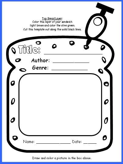 Sandwich Book Report Printable Template (1) | PROFESSIONAL TEMPLATES Sandwich Book Report, Book Report Printable, Sandwich Book, Creative Book Report, Book Report Template, Book Report Ideas, Book Report Projects, Teaching Displays, Plan Lector