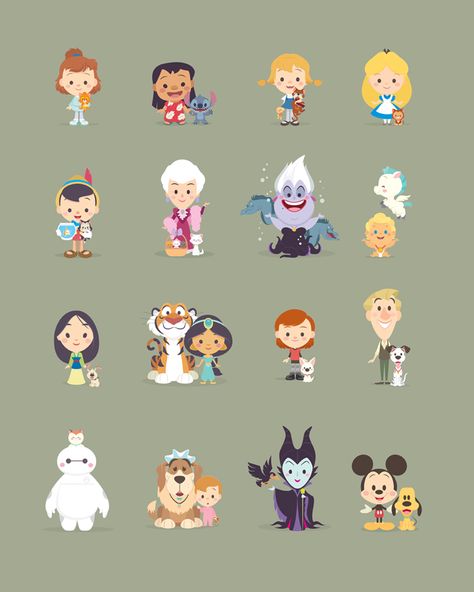 Jerrod Maruyama, Disney Doodles, Disney Cute, Kawaii Disney, Disney Collage, Disney Images, Disney Artwork, Pinturas Disney, Disney Crafts