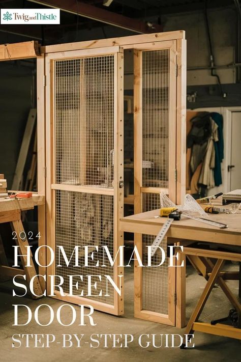 Screen Door Outboard Motor Stand, Wooden Screen Door, Wood Screen Door, Diy Screen Door, Diy Screen, Diy Sliding Door, Sliding Screen Doors, Door Guard, Carpentry Skills