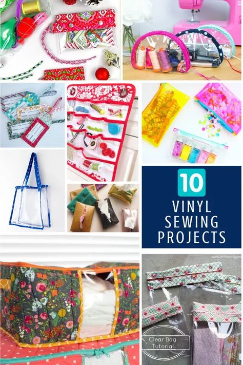 How to Sew with Vinyl - Sewing With Scraps Vinyl Sewing Projects, Sewing With Vinyl, Sewing With Scraps, Sewing Projects Ideas, Creative Sewing, Vinyl Fabric, Bags Tutorial, Clear Bags, Projects Ideas