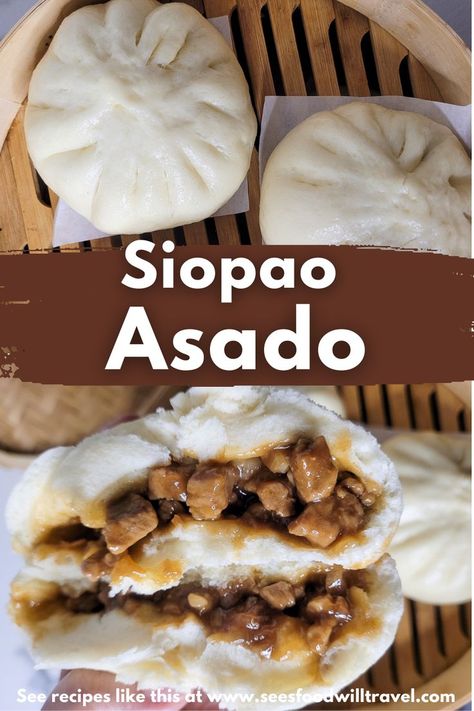 siopao asado or filipino pork bun recipe Pork Asado Recipe Filipino, Siopao Recipe Philippines, Pork Bun Recipe, Siopao Dough Recipe, Siopao Asado Recipe, Siopao Recipe, Asado Recipe, Dim Sum Dumplings, Pork Bun