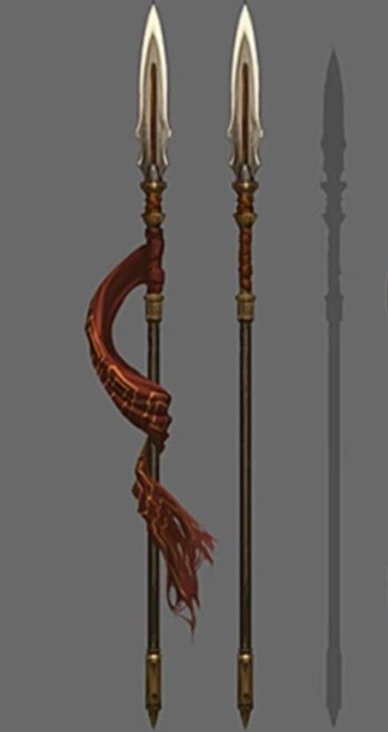 Spear Warrior Fantasy, Gae Bolg Spear, Polearm Designs Art, Spear Concept Art, Fantasy Spear, Spear Fantasy, Bone Spear, Arcane Oc, Bow Staff