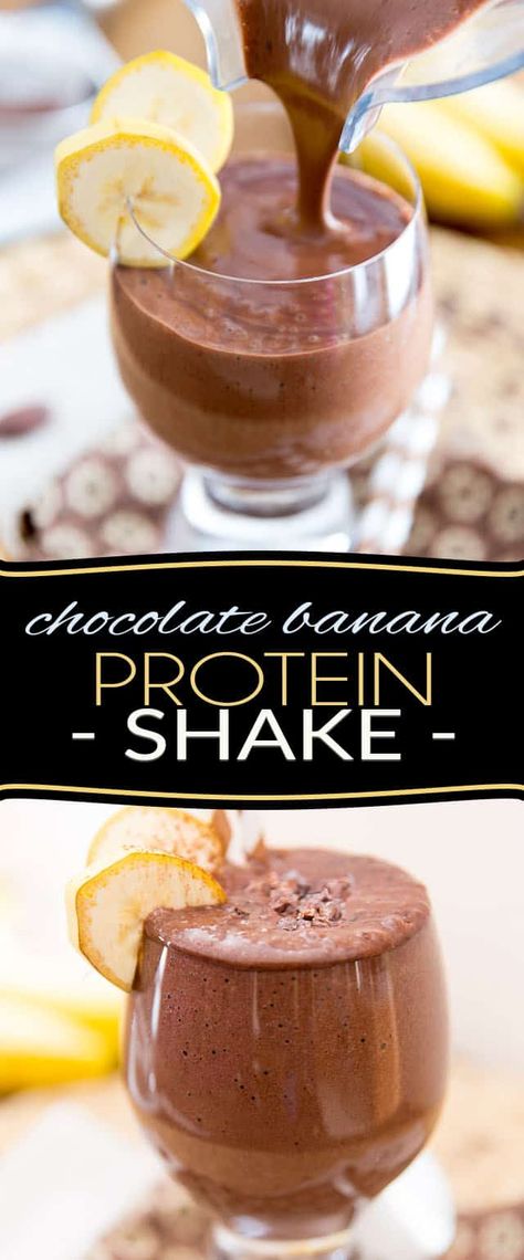 Healthy Chocolate Shakes, Food Smoothies, Pancakes Protein, Banana Protein Shake, Chocolate Smoothie Recipes, Healthy Chocolate Banana, Chocolate Protein Shakes, High Protein Smoothies, Banana Shake