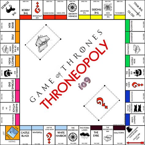 Throneopoly Game Of Thrones 3, Monopoly Board, Fire And Blood, Monopoly Game, Family Worship, Gra O Tron, Games Of Thrones, Mary Sue, Valar Morghulis