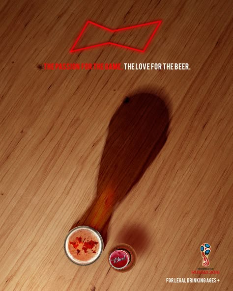 Budweiser: The Passion For The Game, The Love For The Beer • Ads of the World™ | Part of The Clio Network Beer Advertisement, Beer Table, Copy Ads, Beer Ads, Clever Advertising, Beer Advertising, Beer Prints, Beer Ad, Ad Of The World