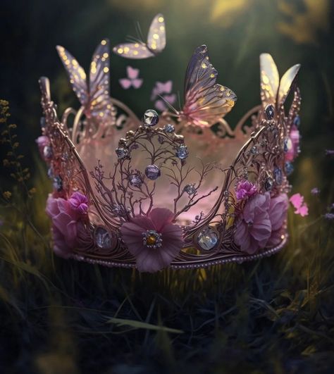 Crown Astethic, Royalty Clothes, Magic Wallpaper, Butterfly Princess, Fantasy Crown, Diy Photography Props, Butterfly Crown, Crown Aesthetic, Disney Princess Artwork