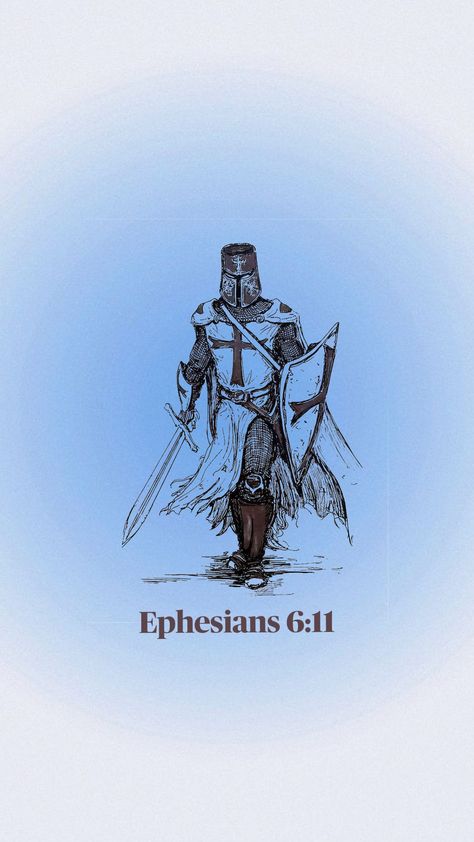 "Put on the whole armour of God, that ye may be able to stand against the wiles of the devil." The Armor Of God Tattoo, Ephesians 6:10 Armor Of God Tattoo, Armour Of God Tattoo, Full Armour Of God, Christian Tattoos Men, Whole Armour Of God, Armor Of God Tattoo, Armour Of God, God Tattoo