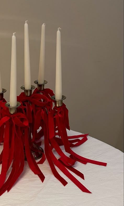 Valentine Trends 2024, Red Candles Wedding, Red Candle Sticks, Red Details Aesthetic, Candle Trends 2024, Valentines 2024 Trends, Summer Christmas Aesthetic, Red Aesthetic Valentines, Red Party Aesthetic