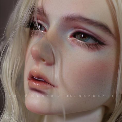 Bjd Doll Makeup, Doll Drawing Reference, Bjd Makeup, Dolls Eyes, Doll Face Paint, Doll Drawing, Doll Aesthetic, Unique Faces, Doll Makeup