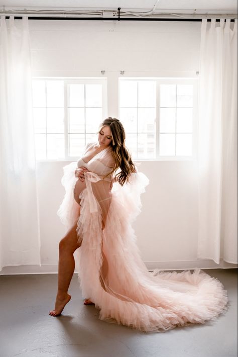 Studio Shoot, Maternity, Girl Girl, Robe Maternity Pictures Robe, Nightgown Photoshoot, Maternity Robe Photoshoot, Robe Maternity Photoshoot, Maternity Photo Dress, Lingerie For Bride, Studio Maternity Shoot, Maternity Studio Photoshoot, Tulle Maternity Dress