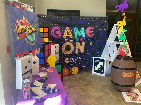 Board Game Homecoming Floats, Life Size Games Diy, Board Game School Theme, Game On School Theme, Game Night Decorations, Life Size Games, Leadership Games, Board Game Themes, Homecoming Floats