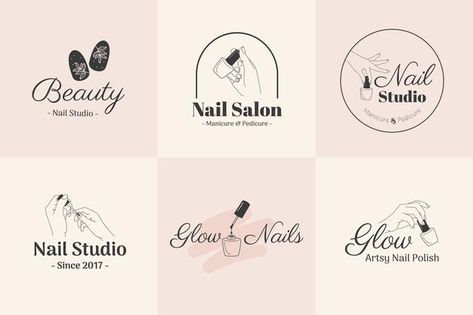 Beauty nail salon logo mockup illustrati... | Premium Vector #Freepik #vector #logo #beauty-salon #nail-polish #saloon Logo Design For Nails, Nail Polish Logo Design, Logo For Nail Salon, Logo Nails Salon, Nail Logo Design Ideas, Nail Salon Logo Design, Nail Polish Logo, Nail Logos Ideas, Nail Studio Logo