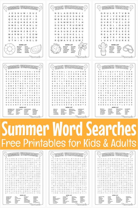 9 Best Free Printable Summer Word Search Puzzles for Kids Word Search Puzzles For Kids, Summer Word Search, Fall Word Search, Spring Word Search, Word Puzzles For Kids, Summer Puzzle, Easy Word Search, Free Word Search Puzzles, Kids Word Search