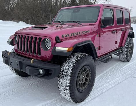 Pink Wrangler, Tuscadero Pink Jeep, Pink Jeep Wrangler, Jeep Wheels, Pink Jeep, Black Jeep, Jeep Rubicon, Jeep Wrangler Rubicon, Dream Cars Jeep