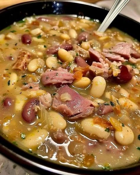 Bean And Ham Hock Soup, Ham Hock Soup, White Beans And Ham, Ham Hocks And Beans, Warm Soup Recipes, Ham Hocks, Quick Soup Recipes, Quick Soup, Easy Peasy Recipes