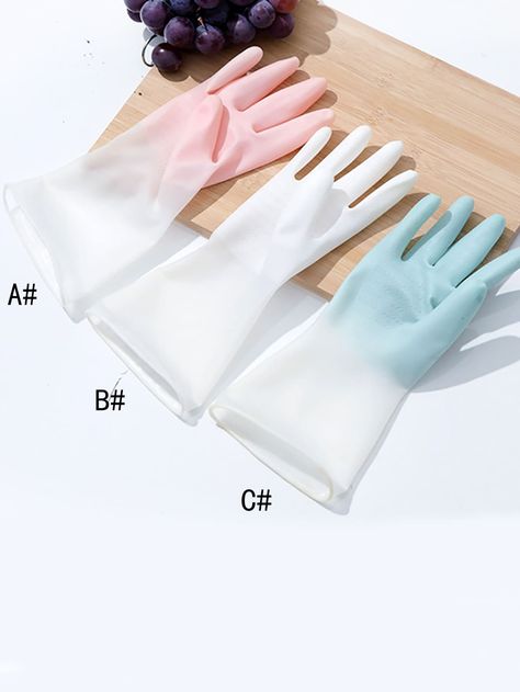 1pc Waterproof Dishwashing Glove Sports Office, Dishwashing Gloves, How To Wash Vegetables, Dish Washing, Pet Cleaning, Craft Products, Kitchen Cleaning Supplies, Rubber Gloves, Kitchen Gloves