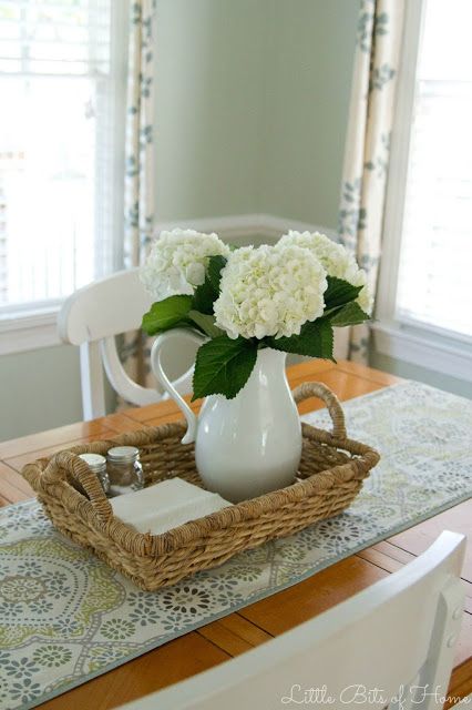 Little Bits of Home: The Clean Table Club More Kitchen Table Centerpiece Everyday, Kitchen Table Centerpiece Ideas, Farmhouse Table Centerpieces, Table Centerpieces For Home, Kitchen Table Centerpiece, Farmhouse Table Decor, Dining Room Centerpiece, Dining Room Table Centerpieces, Tafel Decor