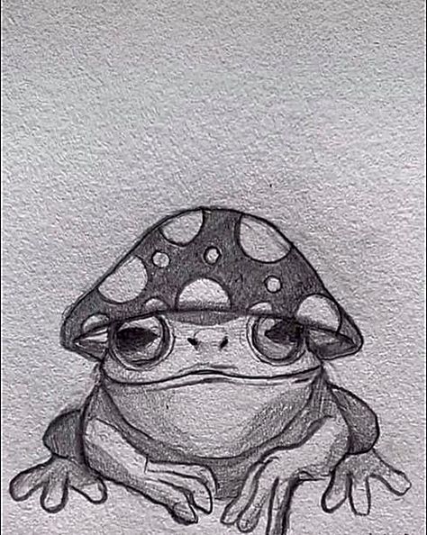 Frog Cute Sketch, Small Animal Sketches, Frog Pond Drawing, Frog Drawing Sketches, Reptile Drawings, Snake Sketch, Frog Sketch, Frog Drawing, Small Canvas Paintings