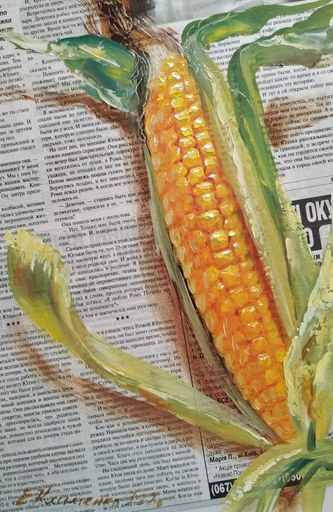 Corn Painting, 3d Art Drawing, Food Painting, Oil Pastel Art, Gcse Art, Painting Still Life, Still Life Art, Pastel Art, Art Block