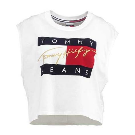 TOMMY JEANS 90S T-Shirt print white ZALANDO ($56) ❤ liked on Polyvore featuring tops, t-shirts, tommy hilfiger t shirt, white t shirt, print tees, pattern t shirt and print top Crop Top Tank Tops, Tommy Hilfiger Crop Top, Diy Summer Clothes, Madison Beer Outfits, Pattern T Shirt, Cropped White Tee, Tommy Hilfiger Top, Patterned Crop Top, Tommy Hilfiger T Shirt